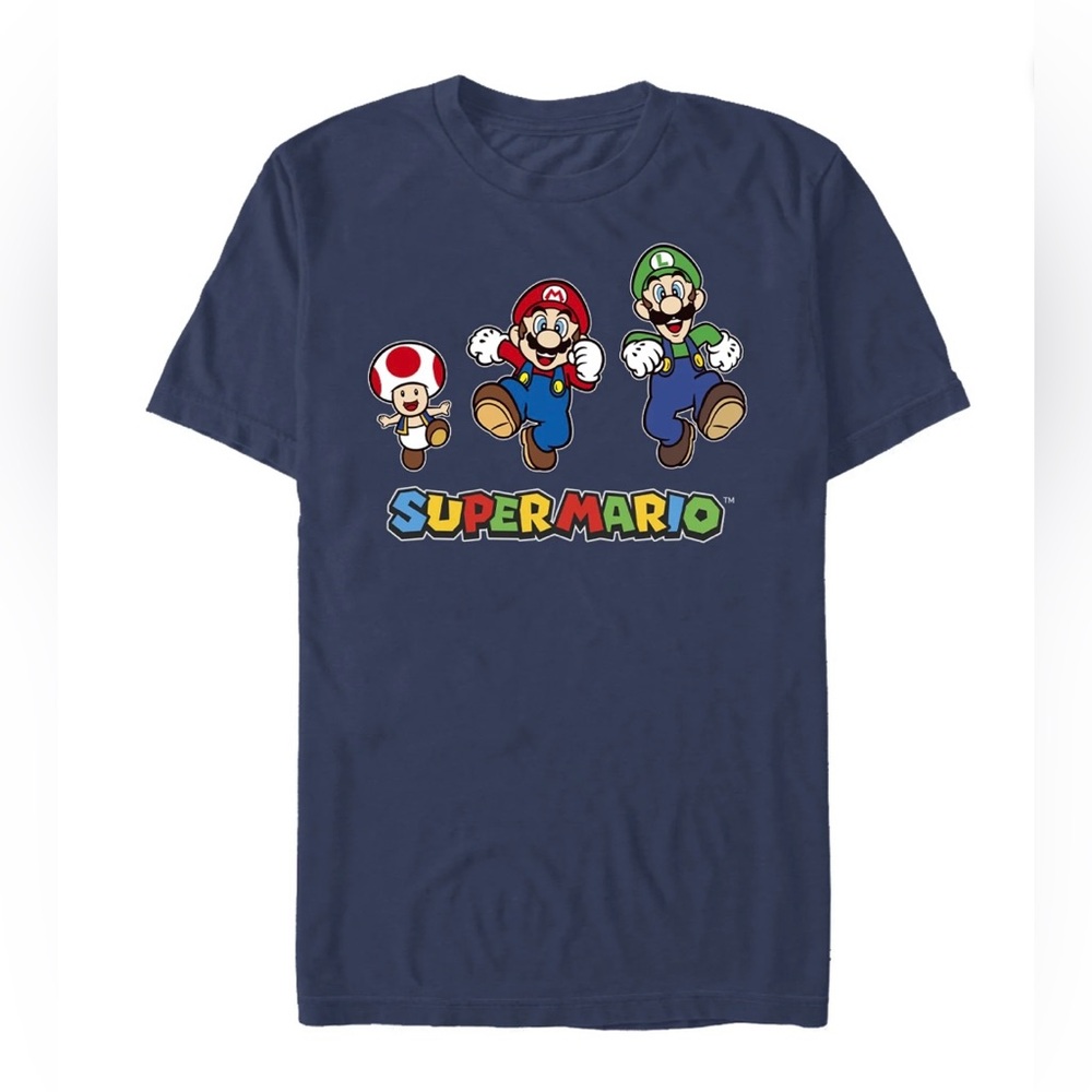 NWT - Super Mario Graphic Crew Neck T-Shirt Run Group